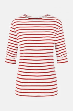 Armor-Lux Armor Lux Cancale 3/4-Arm Streifenshirt Weiß-rot Damen