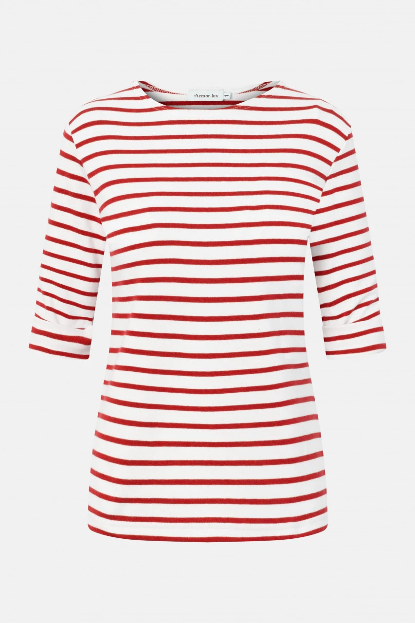 Armor-Lux Armor Lux Cancale 3/4-Arm Streifenshirt Weiß-rot Damen 3 Armor-Lux Armor Lux Cancale 3/4-Arm Streifenshirt Weiß-rot Damen