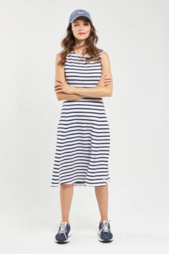 Armor-Lux Armor Lux Damen Kleid Gestreift Robe Sans Manche Weiß Blau Gots -Derbi Kleidung Geschaft 79879 KRR 10 1280x1280