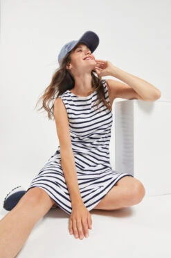 Armor-Lux Armor Lux Damen Kleid Gestreift Robe Sans Manche Weiß Blau Gots -Derbi Kleidung Geschaft 79879 KRR 15 1280x1280