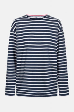 Streifenshirt Herren Langarm Blau-Weiß Gestreift Ringelshirt