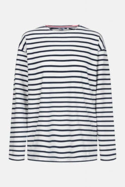 Streifenshirt Herren Langarm Weiß-Blau Gestreift Ringelshirt