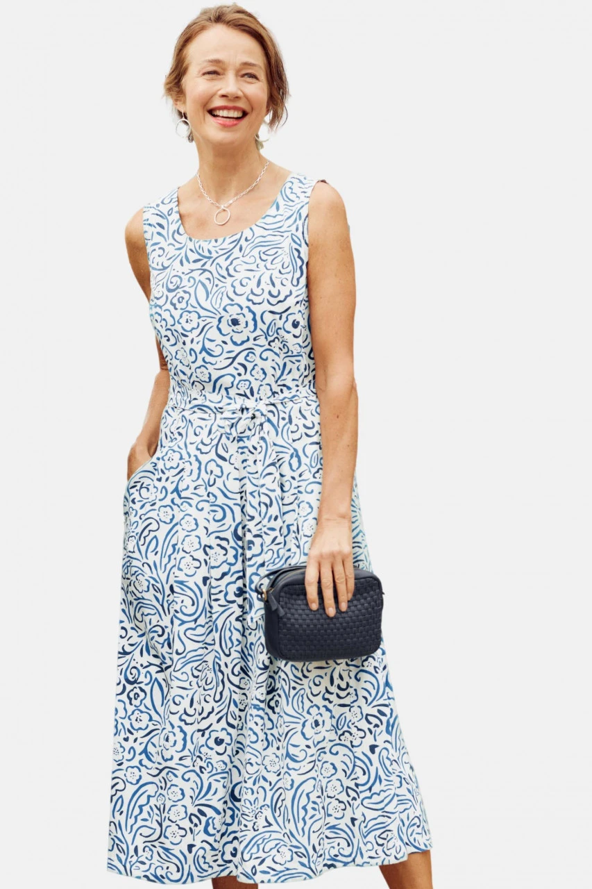 Seasalt Cornwall Belle Damen Kleid Blau Türkis Gemustert 3 Seasalt Cornwall Belle Damen Kleid Blau Türkis Gemustert