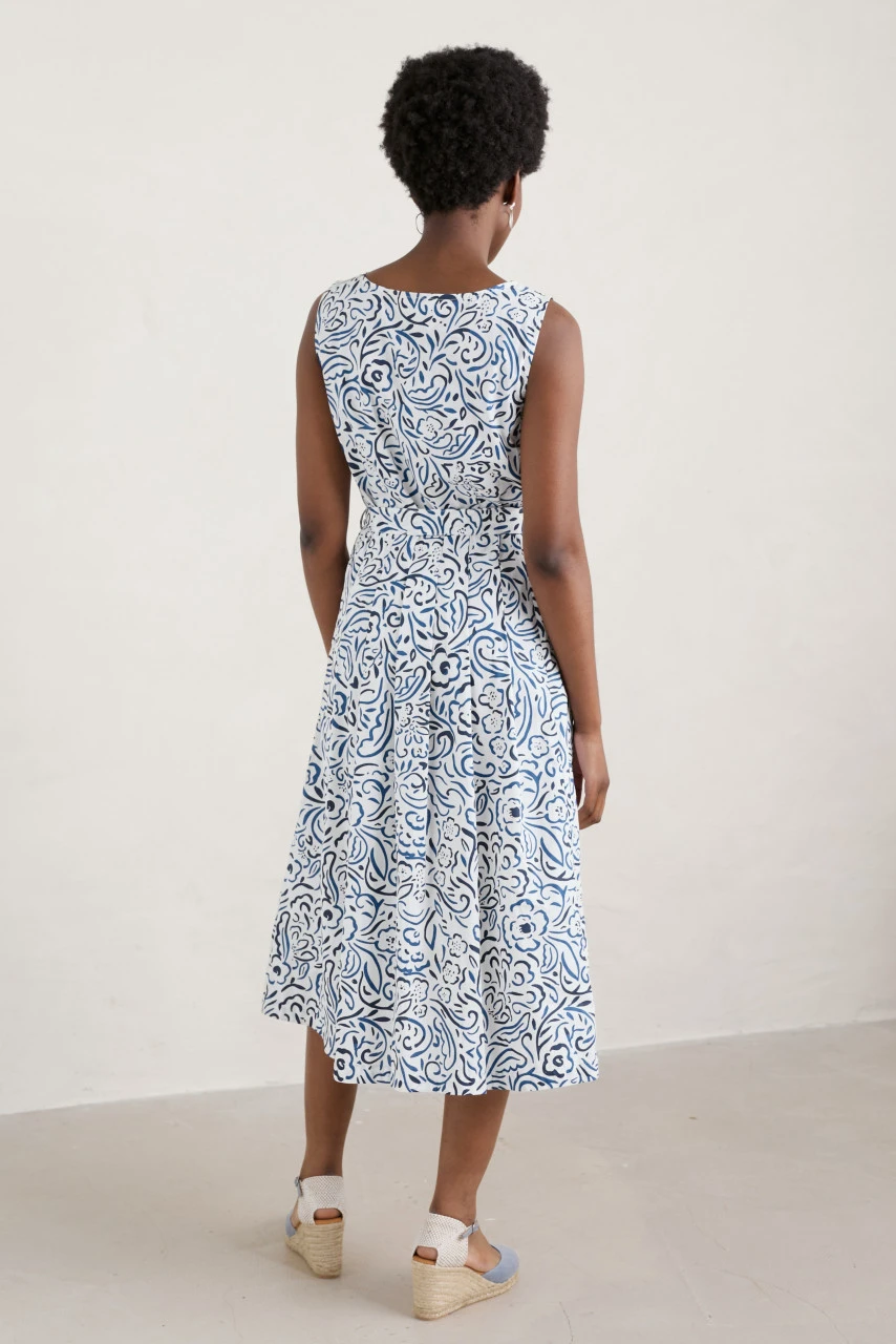 Seasalt Cornwall Belle Damen Kleid Blau Türkis Gemustert 8 Seasalt Cornwall Belle Damen Kleid Blau Türkis Gemustert – Bild 6