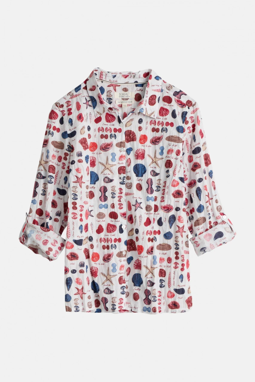 Seasalt Cornwall Larissa Damen Bluse Weiß Rot Muscheln 8 Seasalt Cornwall Larissa Damen Bluse Weiß Rot Muscheln – Bild 6