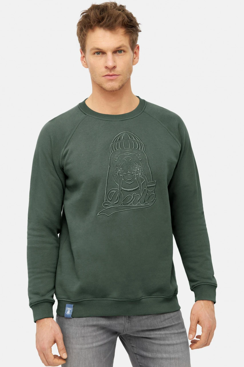 Derbe Walross Herren Pullover Grün 3 Derbe Walross Herren Pullover Grün – Bild 2