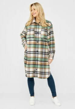 Derbe Checkholm Damen Hemd Bluse Grün Beige Karo -Derbi Kleidung Geschaft W 01 XX Checkholm 20check 200604 070 1280x1280