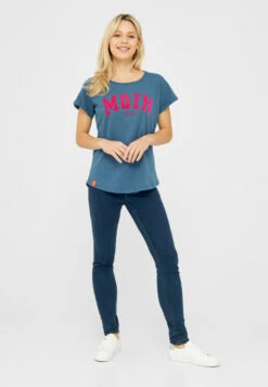Derbe Moin Damen T-Shirt Blau -Derbi Kleidung Geschaft W 03 TSFL Moin 20orion 20blue 200160 070 1280x1280