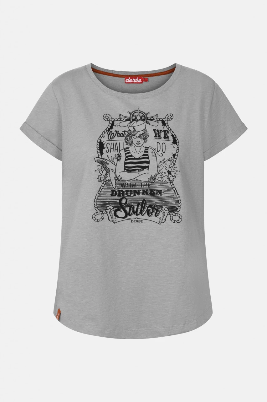 Derbe Seefrau Damen T-Shirt Grau Sailor Anker 3 Derbe Seefrau Damen T-Shirt Grau Sailor Anker